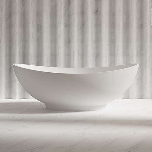 Exporter Moon-Shaped Freestanding Artificial Stone Bathtub XA-8805