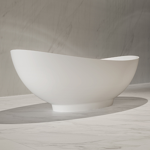 Exporter Moon-Shaped Freestanding Artificial Stone Bathtub XA-8805