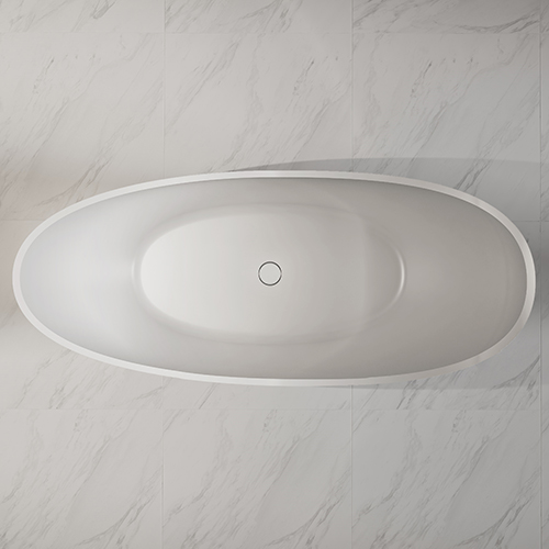 China Wholesale Factory Oval Moon-Shaped Freestanding Stone Resin Bathtub XA-8816