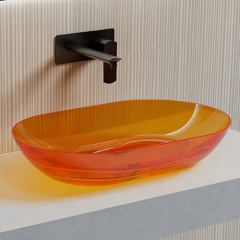 Popular Wholesale Designer Transparent Above Counter Top Wash Basin TW-A01T