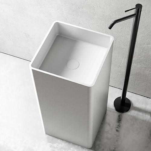 Wholesale Fashion Freestanding Stone Resin Pedestal Bathroom Wash Basin XA-Z20