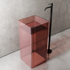 Supplier Freestanding Transparent Resin Pedestal Wash Basin XA-Z20