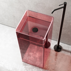 Supplier Freestanding Transparent Resin Pedestal Wash Basin XA-Z20