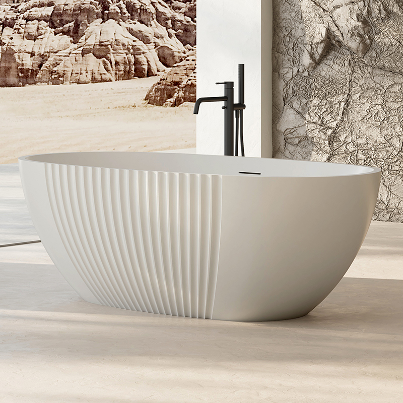 Quality Wholesale Unique Design Freestanding Fluted Acrylic Bathtub XY-5007