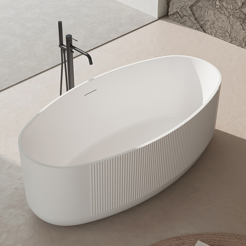 Wholesale High End Quality Freestanding Fluted Acrylic Bathtub XY-6007