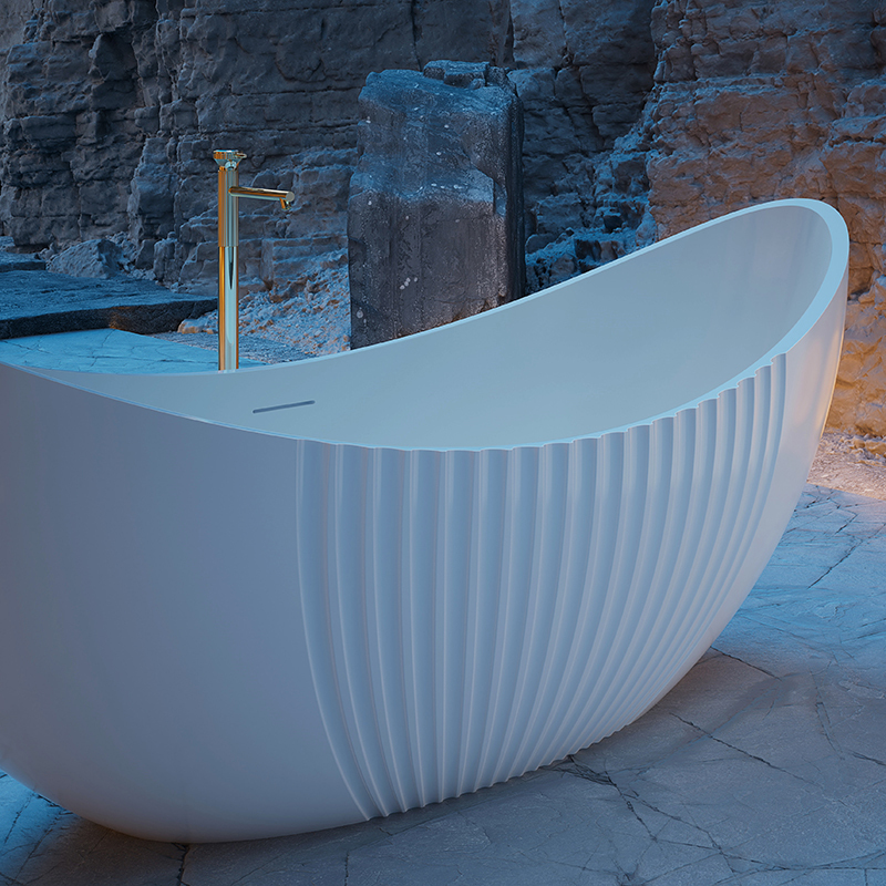 Wholesale High End Quality Freestanding Fluted Acrylic Bathtub XY-5008