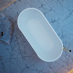 Quality Wholesale Unique Design Freestanding Fluted Acrylic Bathtub XY-5001
