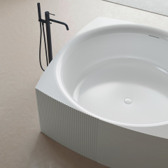 Hochwertige freistehende geriffelte Acrylbadewanne im Großhandel mit einzigartigem Design XY-3006