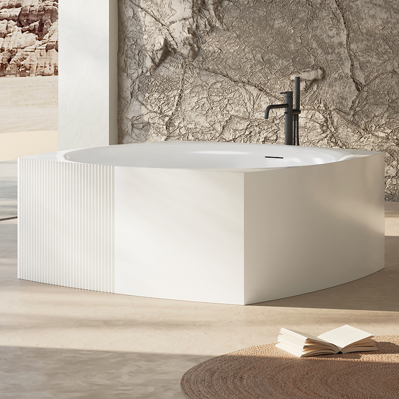 Quality Wholesale Unique Design Freestanding Fluted Acrylic Bathtub XY-3006