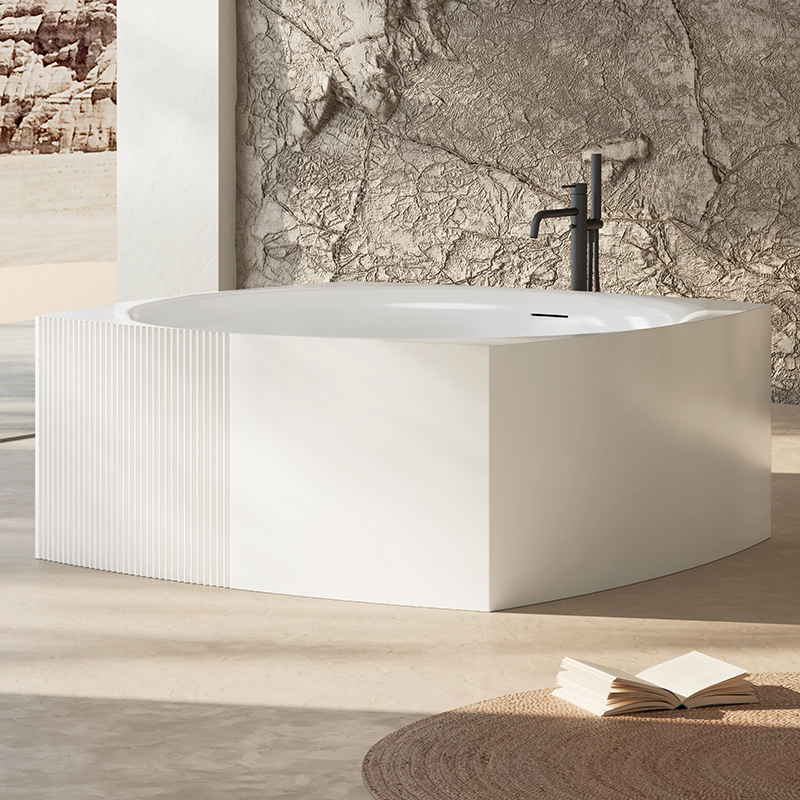 Hochwertige freistehende geriffelte Acrylbadewanne im Großhandel mit einzigartigem Design XY-3006