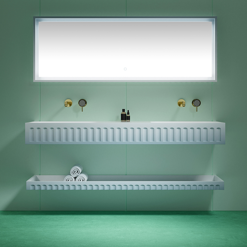Factory Supply Gradient Color Solid Surface Wall Hung Wash Basin TW-GS815-2