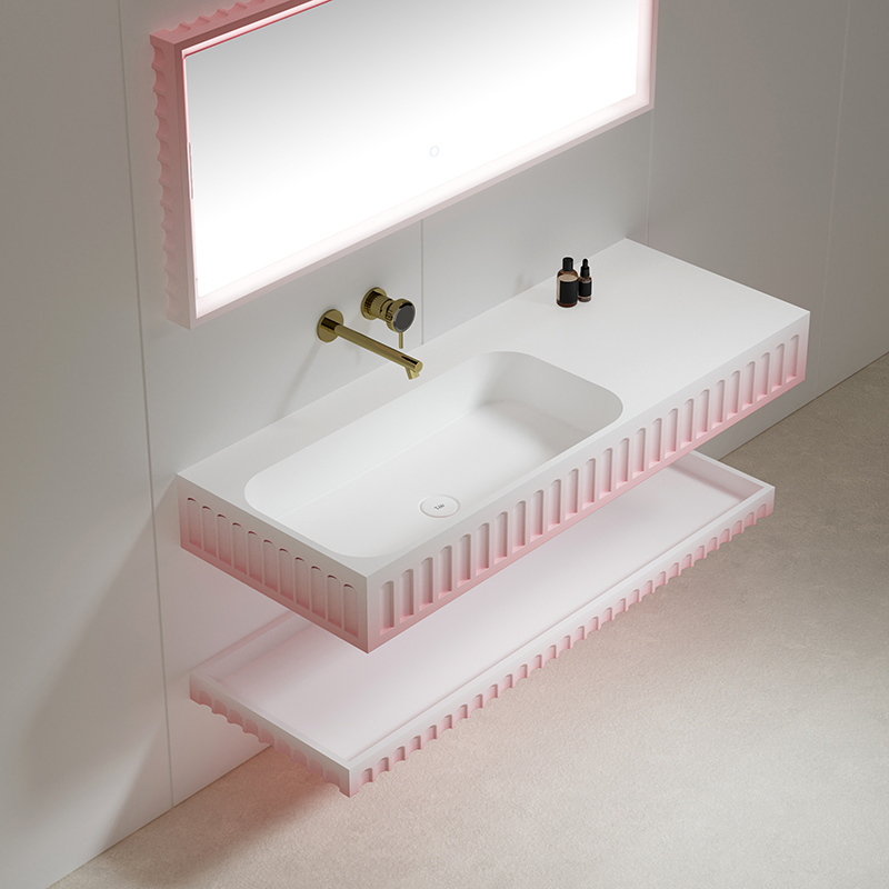 Quality Wholesale Unique Design Artificial Stone Wall Hung Wash Basin TW-GS815-3