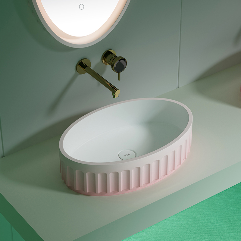 China Wholesale Factory Gradient Color Artificial Stone Counter Top Basin TW-A817