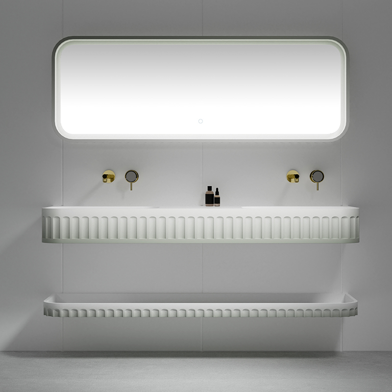 Popular Wholesale Designer Double Sinks Wall Hung Stone Basin TW-GS816-2
