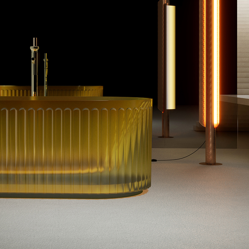 Wholesale Fashion Fluted Freestanding Transparent Bathtub TW-8111T
