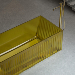 Wholesale Price Rectangular Fluted Transparent Bathtub TW-8115T