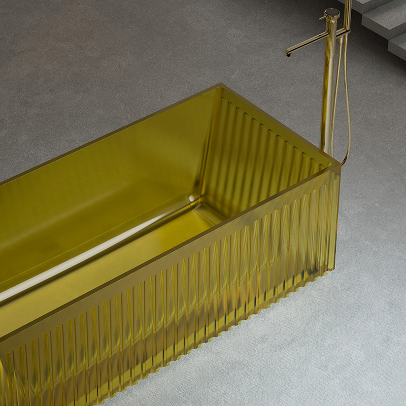 Wholesale Price Rectangular Fluted Transparent Bathtub TW-8115T
