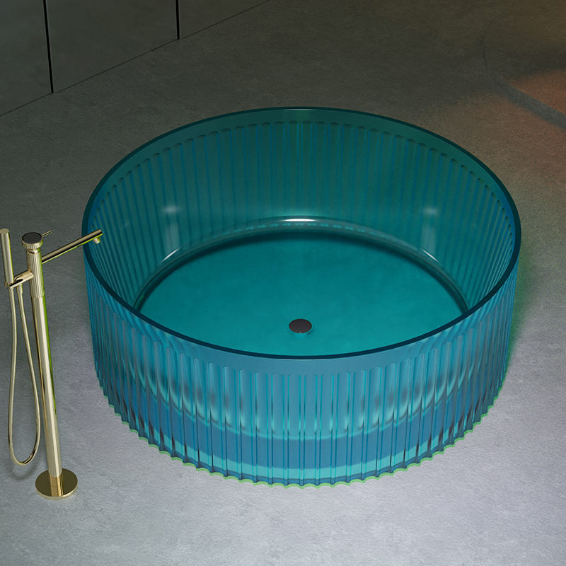 Factory Customized Round Fluted Transparent Bathtub TW-8119T