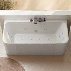 Wholesale Price Back to Wall Integrated Bubble Constant Temperature Heated Whirlpool Bathtub XY-2006M