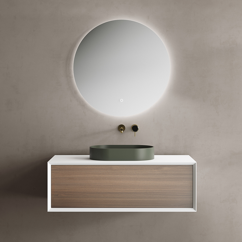 China Wholesale Factory Single Counter Top Sink Wall Mounted Hanging Bathroom Vanity Cabinet TW-2201