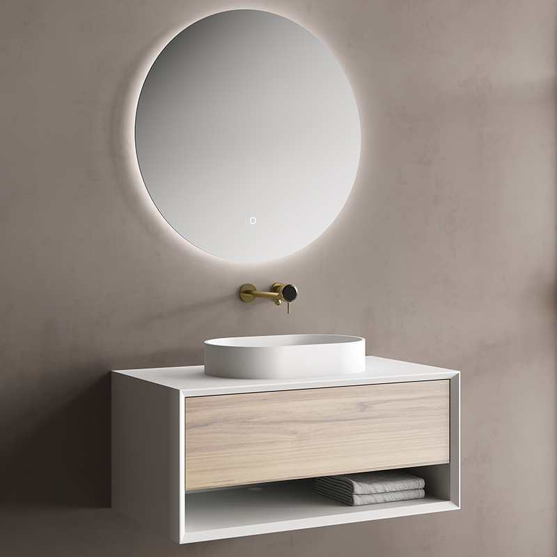 Wholesale High End Quality Single Counter Top Sink Wall Mounted Hanging Bathroom Vanity Cabinet TW-2200