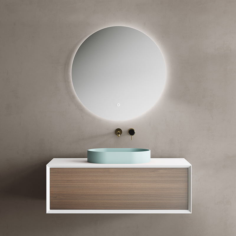 China Wholesale Factory Single Counter Top Sink Wall Mounted Hanging Bathroom Vanity Cabinet TW-2201