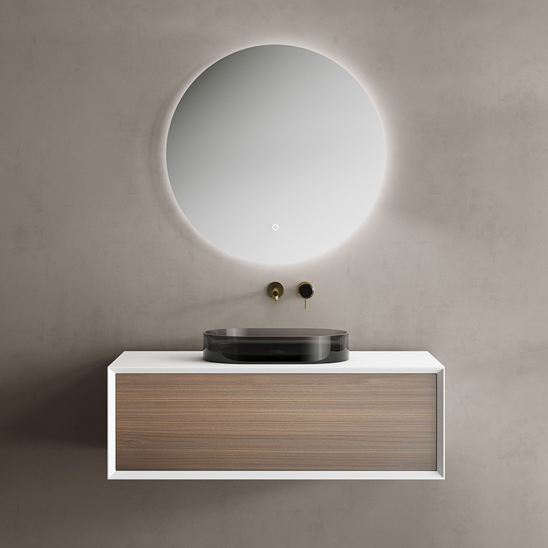 China Wholesale Factory Single Counter Top Sink Wall Mounted Hanging Bathroom Vanity Cabinet TW-2201
