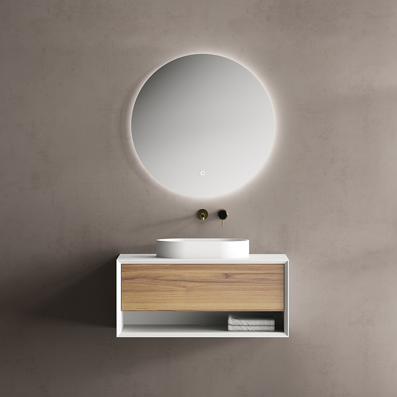 Wholesale High End Quality Single Counter Top Sink Wall Mounted Hanging Bathroom Vanity Cabinet TW-2200