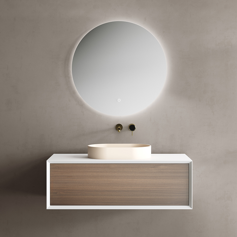 China Wholesale Factory Single Counter Top Sink Wall Mounted Hanging Bathroom Vanity Cabinet TW-2201