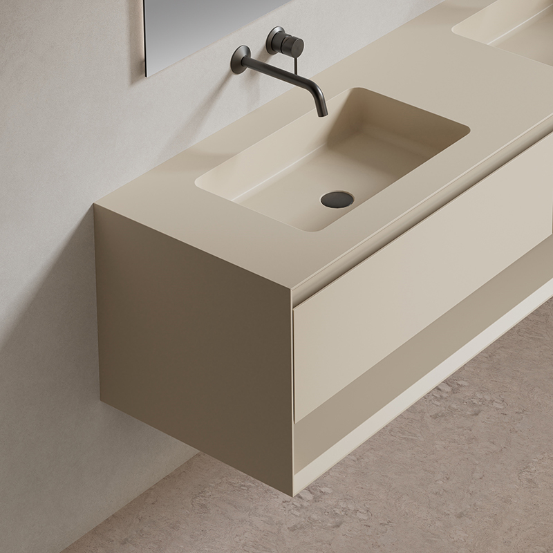 Factory Customized Floating Bathroom Vanity Unit Doble Undercounter SinkXV-5990