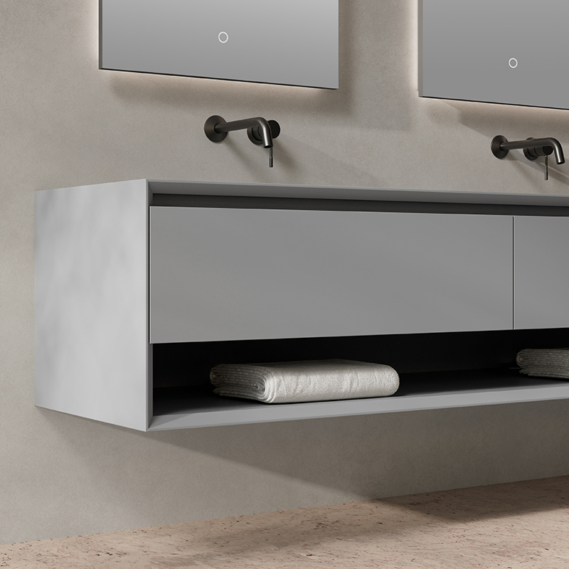 Factory Customized Floating Bathroom Vanity Unit Doble Undercounter SinkXV-5990