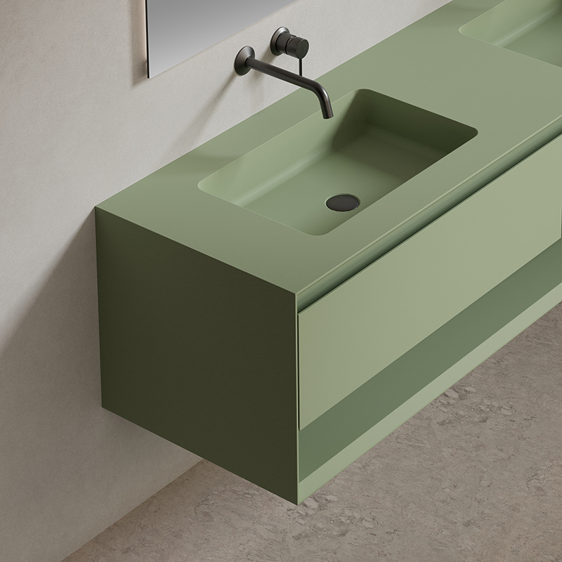 Factory Customized Floating Bathroom Vanity Unit Doble Undercounter SinkXV-5990