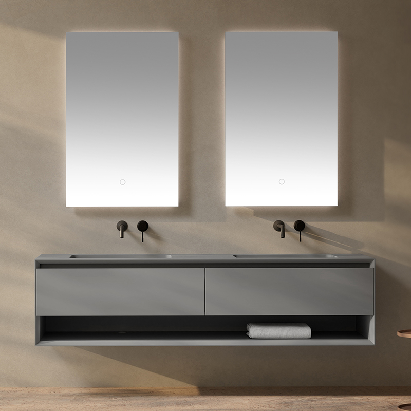 Factory Customized Floating Bathroom Vanity Unit Doble Undercounter SinkXV-5990