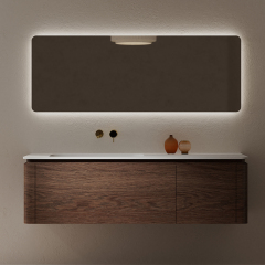 Wholesale Fashion Single Sink Wood Grain Wall Mounted Bathroom Cabinet Unit TW-5503