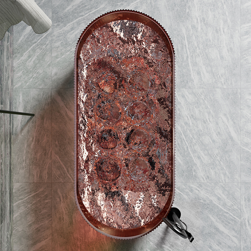 Freistehende transparente Sprudelmassagebadewanne TW-8301TM