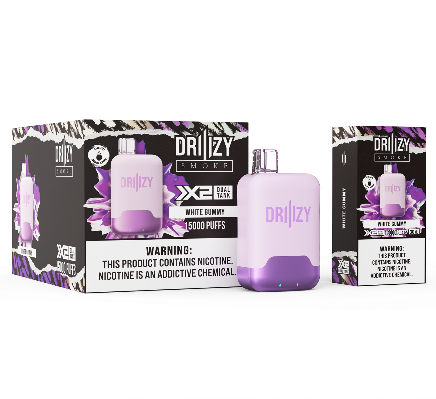 DRIIIZY X2 15000 Dual Tank Disposable-White Gummy