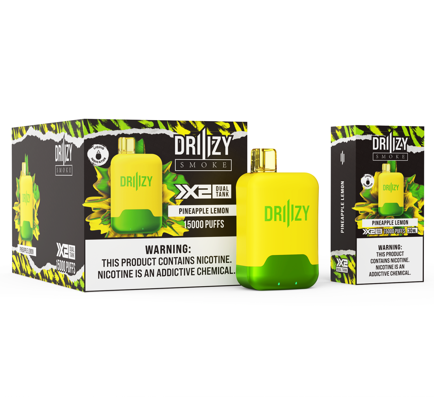 DRIIIZY X2 15000 Dual Tank Disposable-Pineapple Lemon