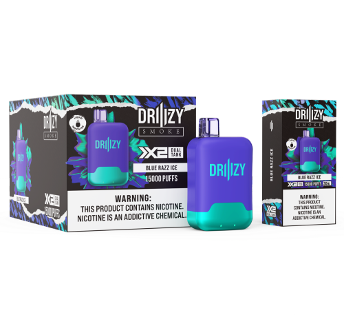 DRIIIZY X2 15000 Dual Tank Disposable-Blue Razz Ice