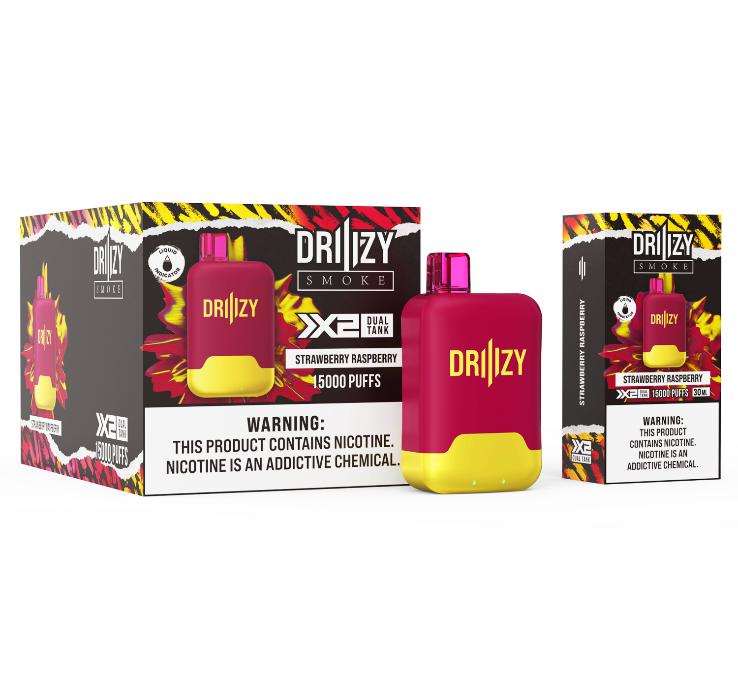 DRIIIZY X2 15000 Dual Tank Disposable-Strawberry Raspberry