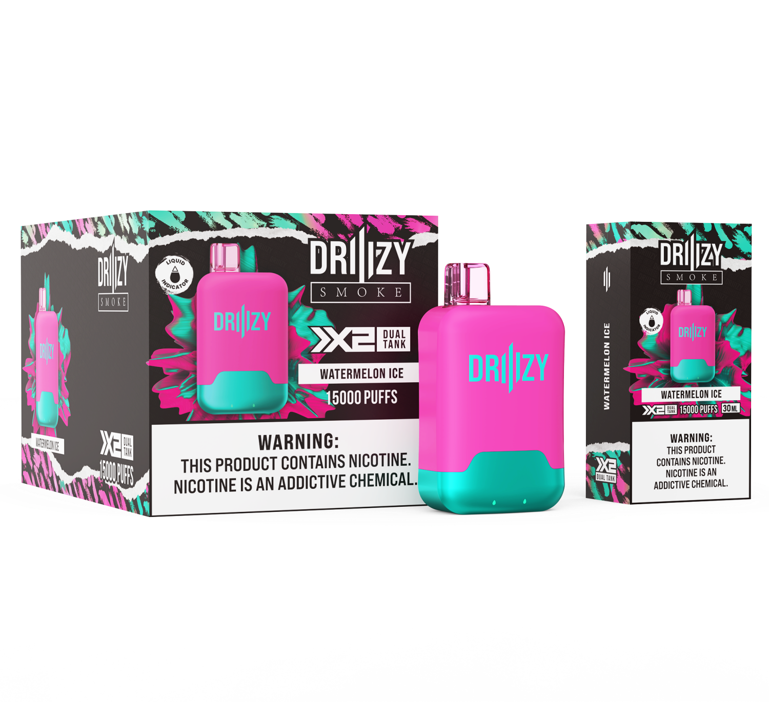 DRIIIZY X2 15000 Dual Tank Disposable-Watermelon Ice