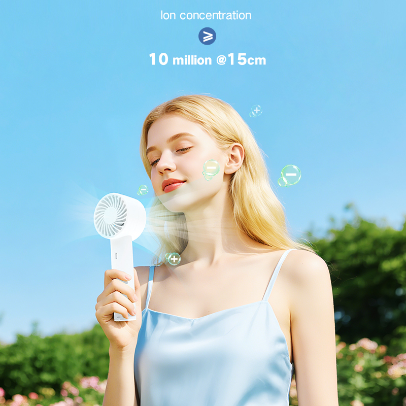 150-15 Ultra-Quiet Portable Handheld Ion Fan Rechargeable USB Mini Fan Bipolar Fan for Office & Travel