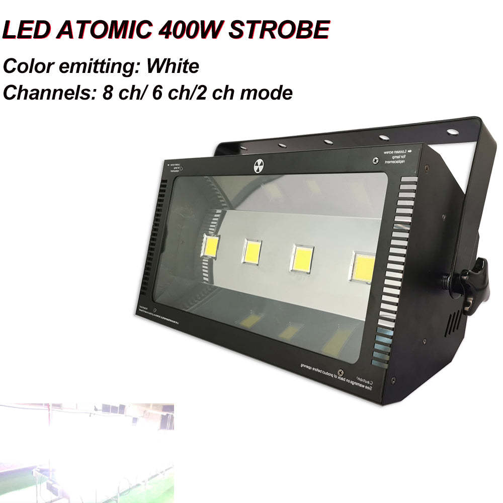 YUER™️ LED Stage Light 400W RGB White LED Strobe 4x100W DMX LED Strobe Control Sound Flash Party Wedding Holiday DJ Lighting Effect