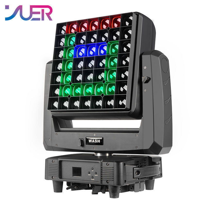 YUER New 49X20W RGBW LED Matrix Zoom Wall Wash Moving Head light DMX512 DJ Disco Party Club Show Professional Stage Effect Lights