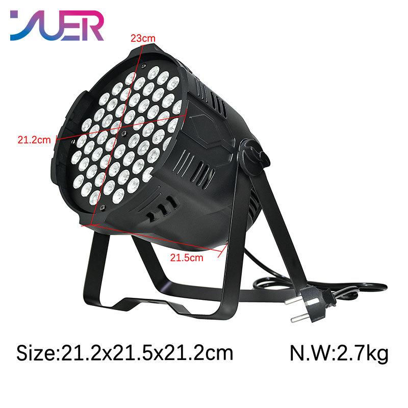 YUER 54x3W RGB LED Par Light Stage Effect Lighting For Sound Party Disco DJ Club