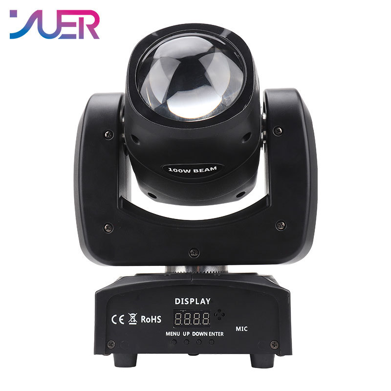 YUER 100W Beam Super Bright Moving Head Light RGBW 4 in1 LED Stage Beam Light DMX for DJ Disco Club Party Lighting Music Activated
