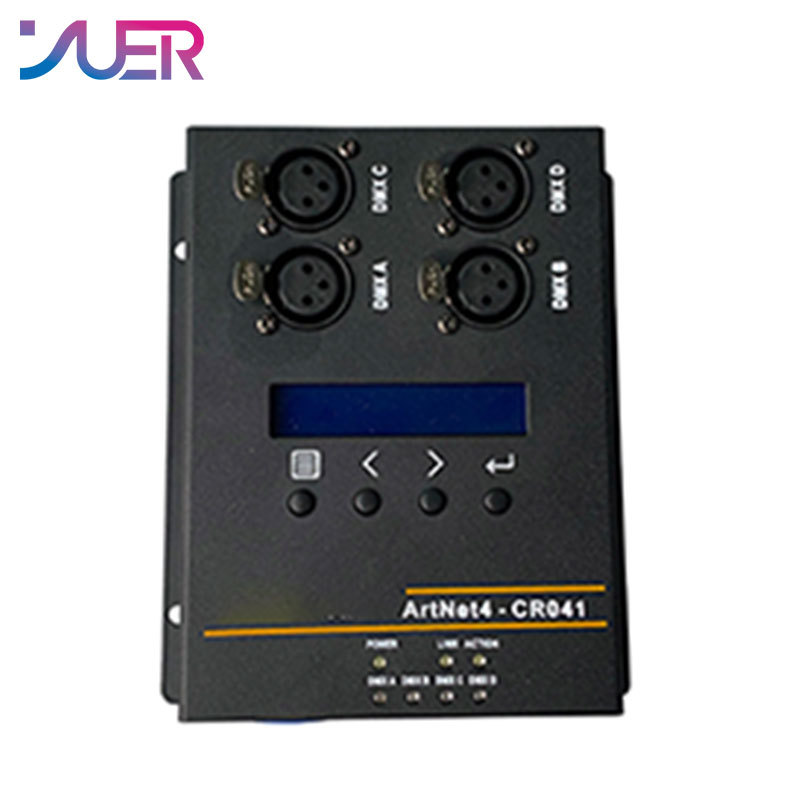 YUER NEW ArtNet DMX 2048 Ethernet Lighting Controller Interface, 4 Universe/Truss Mountable/PoE CR041 For DJ Disco Stage Bar