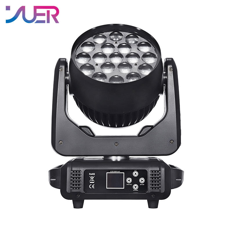 YUER 19x15W LED RGBW Beam + Wash Zoom Moving Head Light DMX512 DJ Disco Party Bar Dance Floor Stage Effect Lighting Equipment