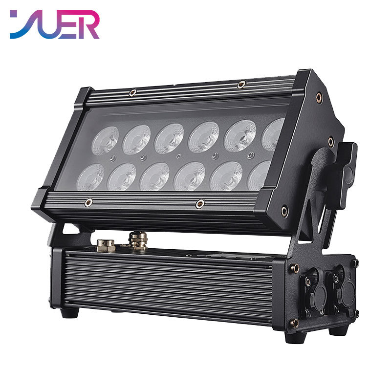 YUER Waterproof IP65 12x18W RGBWA+UV 6 in 1 LED With Battery Wash Light Wireless Remote Control Stage Light Party Wedding DJ Disco