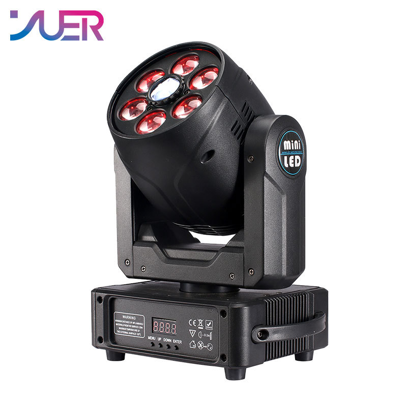 YUER 6x10W LED Bee Eyes Gobo Moving Head Light 100W Beam Spot RGBW Stage Lighting Super Smooth Dimming for Wedding Party DMX 9/14CH