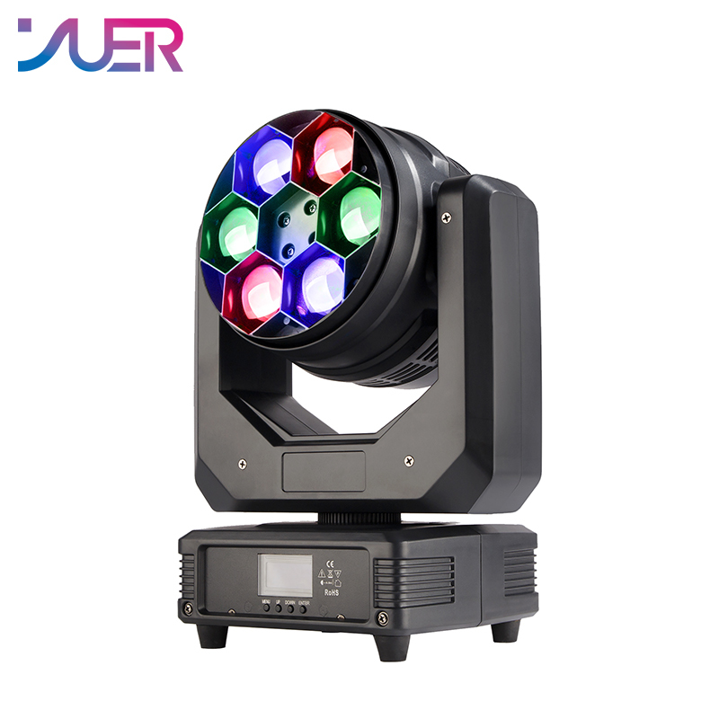 YUER New 6x40W Pixels Control RGBW 4in1 LED Bee Eye Moving Head Wash Light Zoom Dmx Dj Disco Theatre Stage Party Effect Lights